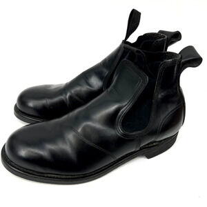 VTG 90s Addison Biltrite Black Leather Steel Toe Ankle Chelsea Boot Men 7D